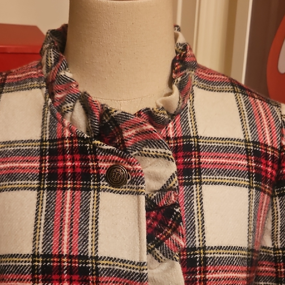 Talbots Cream And Red Plaid Blazer - Picture 2 of 8
